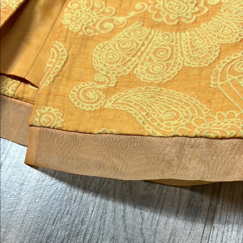 Bergamo by EBI Sheer Peach/Yellow/Orange Brocade Blazer Size‎ 4 - Picture 14 of 16